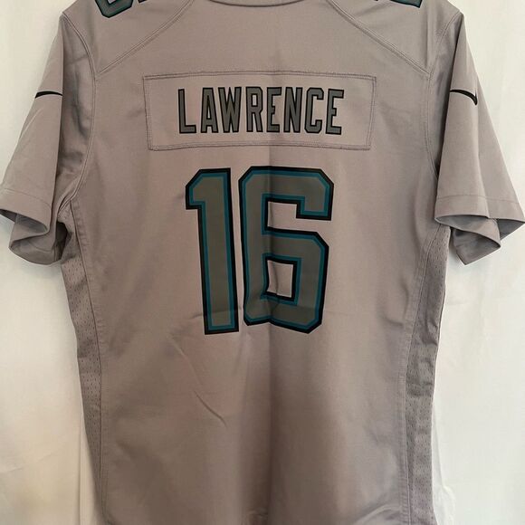 NFL JAGUARS Gray and Blue Jersey with V-Neck and Shoulder Accents - Picture 7 of 10